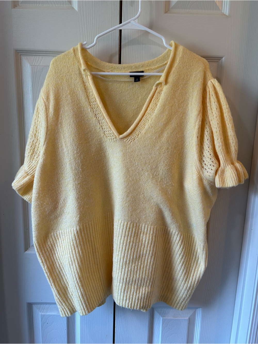 Torrid Yellow V-Neck Short Sleeve Sweater - size 4